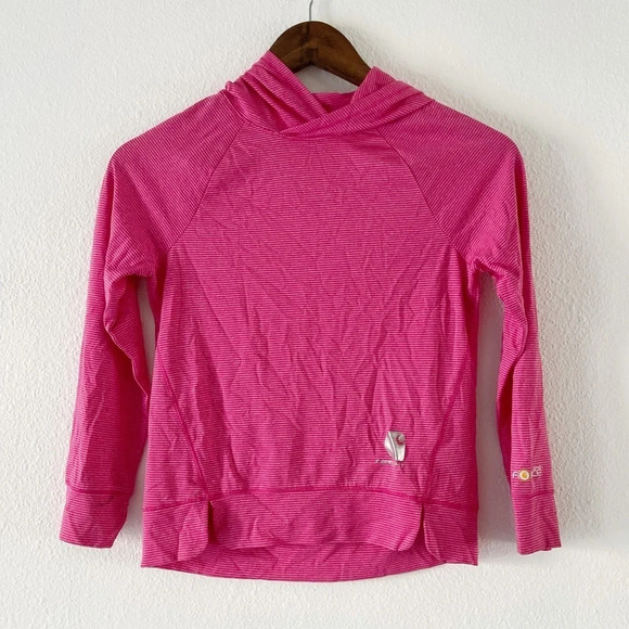 CARHARTT Pullover Pink Hooded Striped Light Jacket Girl’s Size Small (8) - Picture 1 of 10